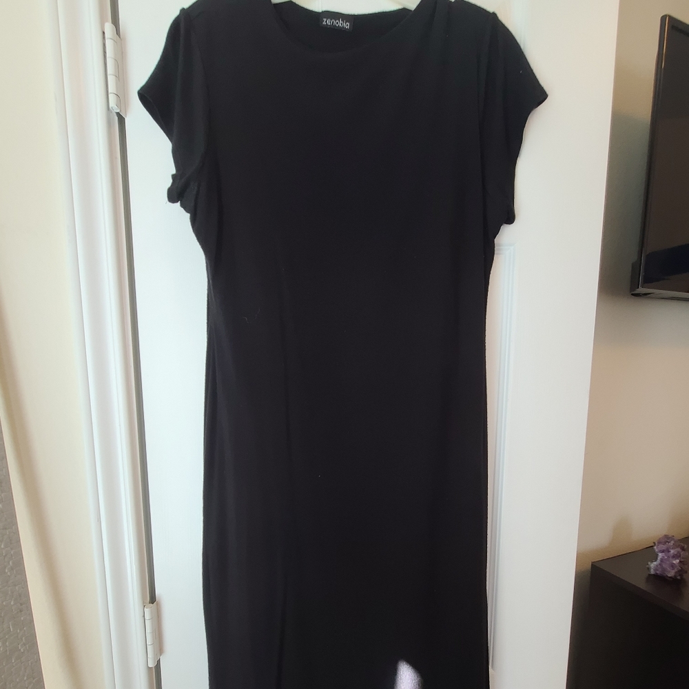 Zenobia Black Short-sleeved Dress